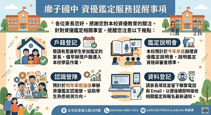 廍子國中資優鑑定服務提醒事項